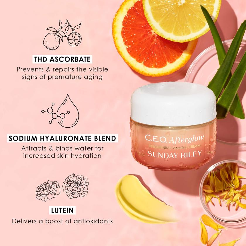 Sunday Riley C.E.O. Afterglow Brightening Vitamin C Gel Cream Best Buy