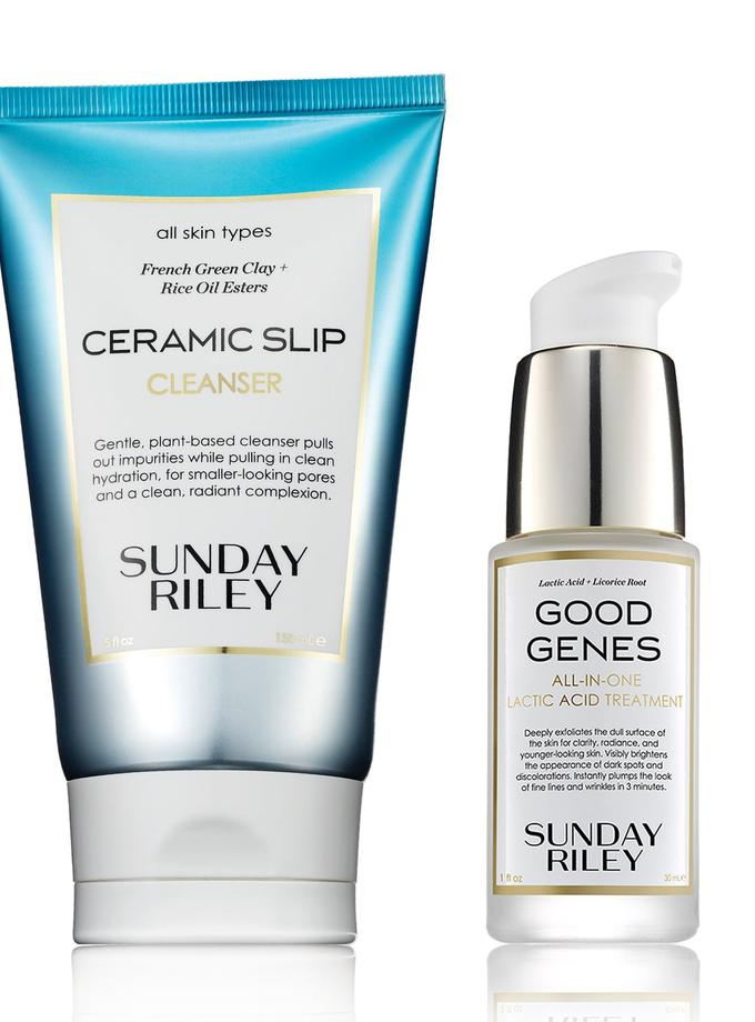 Sunday Riley Flash Fix Bundle Full Size Good Genes and Ceramic Slip Kit Same Day Delivery